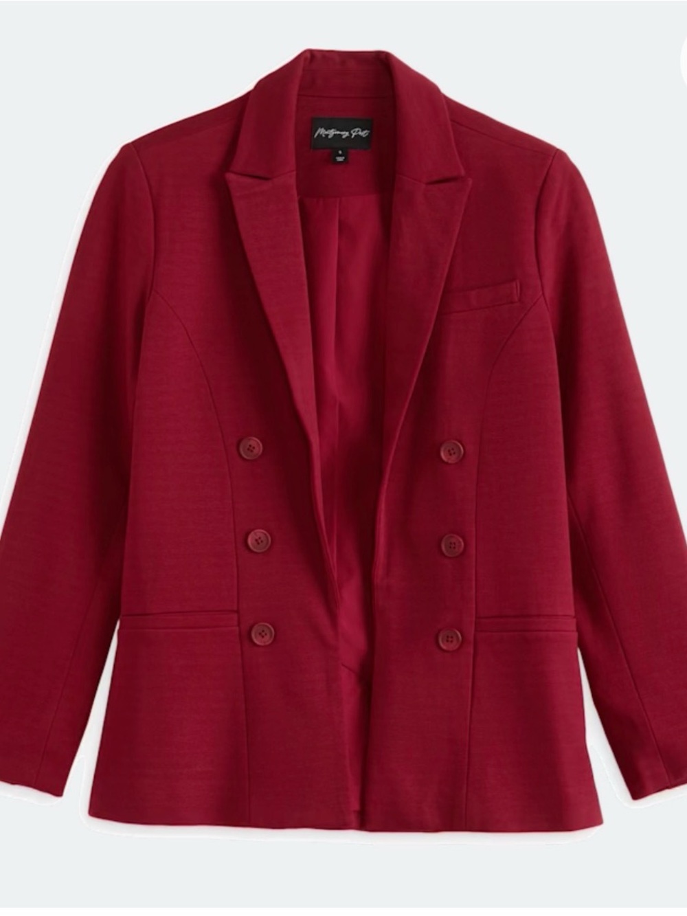 Mango Essentials Double-Breasted Red suit .